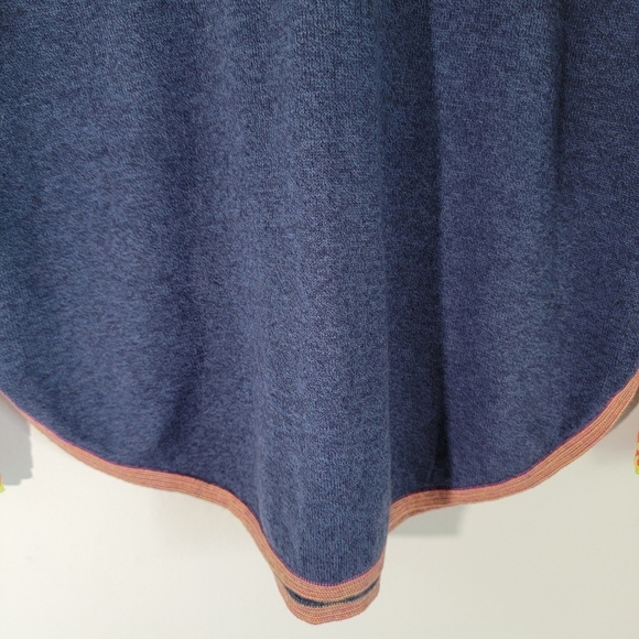 ZAKET & PLOVER Women Knit Top XS Cloud Gray Cashmere Contrasting Cuff Embroidery - Picture 8 of 12